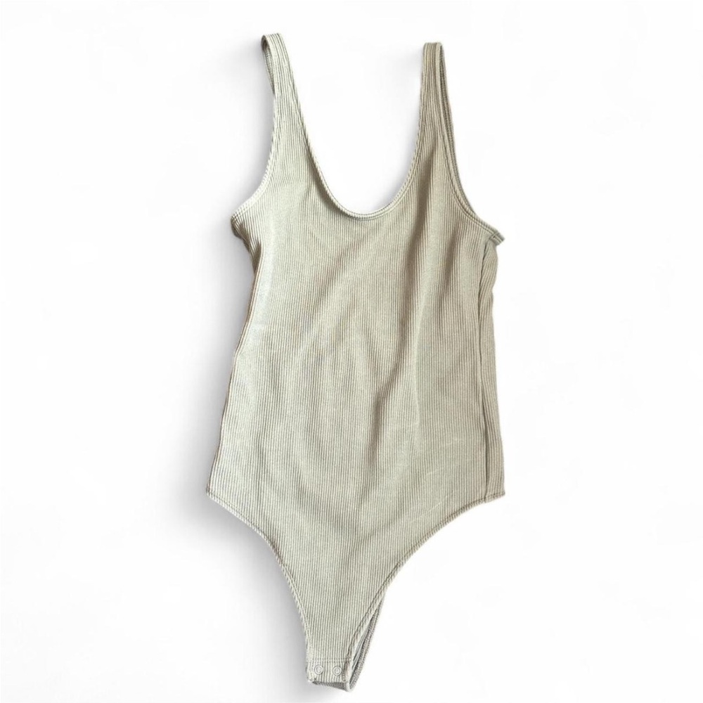 Abercrombie & Fitch Soft A & F Collection green scoop neck basic tank bodysuit